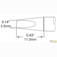 Metcal SCP-CH35. Паяльное жало для MFR-H1 клин 3.5 &times; 11 мм