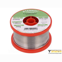 Stannol HF32-SMD / S-Sn62Pb36Ag2. Трубчатый припой 1 мм с флюсом 1%