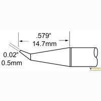 Metcal SFP-CNB05. Паяльное жало для MFR-H1 конус изогнутый удлиненное 0.5 &times; 14.7 мм