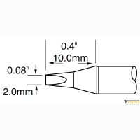 Metcal STP-CH20. Паяльное жало для MFR-H1 клин 2.0 &times; 10 мм