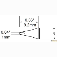 Metcal SCP-CH10. Паяльное жало для MFR-H1 клин 1.0 × 9.2 мм