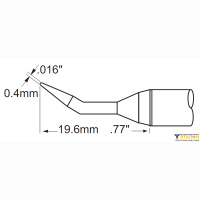 Metcal SCV-CNB04AR. Паяльное жало для PS900 конус изогнутый удлиненное 0.4 × 19.6 мм