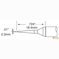 Metcal SFV-CNL03AR. Паяльное жало для PS900 конус удлиненный 0.3 &times; 18.4 мм