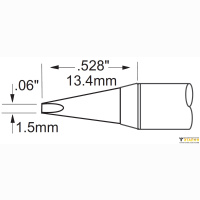 Metcal SCV-CH15AR. Паяльное жало для PS900 клин удлиненный 1.5 &times; 13.4 мм