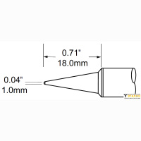 Metcal STV-CNL10A. Паяльное жало для PS900 конус удлиненный 1.0 × 18 мм