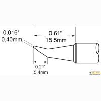 Metcal STV-CNB04A. Паяльное жало для PS900 конус изогнутый 0.4 &times; 15.5 мм