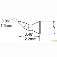 Metcal STV-CHB15. Паяльное жало для PS900 клин изогнутый 30&deg; 1.5 &times; 12.2 мм