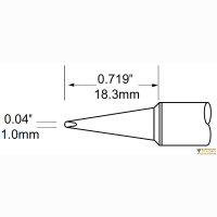 Metcal SCV-CH10A. Паяльное жало для PS900 клин удлиненный 1.0 &times; 18.3 мм