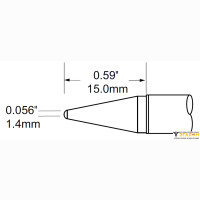 Metcal STV-CNL14. Паяльное жало для PS900 конус удлиненный 1.4 × 15 мм