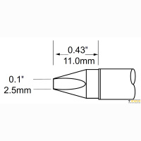 Metcal SCV-CH25. Паяльное жало для PS900 клин 2.5 &times; 11 мм.