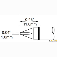 Metcal SCV-CH10. Паяльное жало для PS900 клин 1.0 × 11 мм
