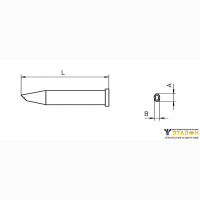 Weller XT GW1 (T0054471299). Жало паяльное 2,3 мм коническое со скосом, микроволна