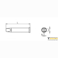 Weller XT DL (T0054473699). Жало паяльное 4,6 мм клиновидное прямое