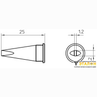 Weller LHT C (T0054445599). Жало паяльное 3,2 мм клиновидное