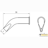 Weller LHT EX (T0054446199). Жало паяльное 7,0 мм клиновидное изогнутое