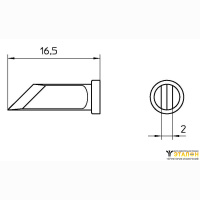 Weller LT KNSL 45° (T0054451999). Жало паяльное 2,0 мм косой нож