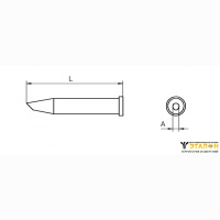 Weller XT BB 45&deg; (T0054470999). Жало паяльное 2,4 мм коническое со скосом