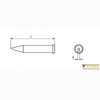 Weller XT AA 60° (T0054470899). Жало паяльное 1,6 мм коническое со скосом