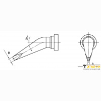 Weller LT BX (T0054444299). Жало паяльное 2,4 мм клиновидное изогнутое