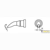 Weller LT AX (T0054442799). Жало паяльное 1,6 мм клиновидное изогнутое