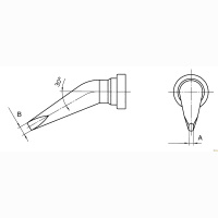 Weller LT ALX (T0054444399). Жало паяльное 1,6 мм клиновидное изогнутое