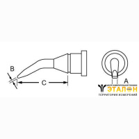 Weller LT 4X (T0054442899). Жало паяльное 1,2 мм клиновидное изогнутое