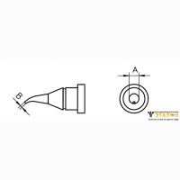 Weller LT 1X 30&deg; (T0054442599). Жало паяльное 0,4 мм коническое изогнутое