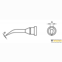 Weller LT 1SLX 30° (T0054442699). Жало паяльное 0,4 мм коническое изогнутое