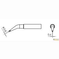 Weller XNT HX 30° (T0054487399). Жало паяльное 0,8 мм клиновидное изогнутое