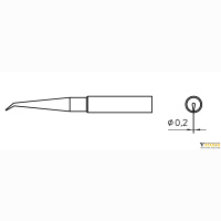 Weller XNT 1LX (T0054487299). Жало паяльное 0,2 мм коническое изогнутое