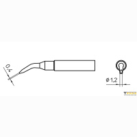 Weller XNT 4X 45° (T0054487499). Жало паяльное 1,2 мм клиновидное изогнутое