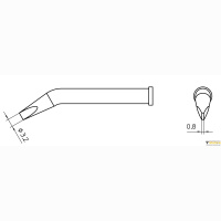 Weller XT MX (T0054474599). Жало паяльное 3,2 мм клиновидное изогнутое