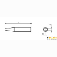 Weller XT M (T0054470299). Жало паяльное 3,2 мм клиновидное прямое