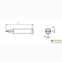 Weller XT H (T0054471399). Жало паяльное 0,8 мм клиновидное прямое