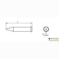 Weller XT F 30&deg; (T0054471899). Жало паяльное 1,2 мм коническое со скосом