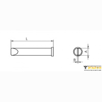 Weller XT E (T0054470799). Жало паяльное 5,9 мм клиновидное прямое