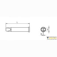 Weller XT D (T0054470699). Жало паяльное 4,6 мм клиновидное прямое