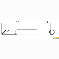 Weller XNT KN (T0054486399). Жало паяльное 2,0 мм косой нож