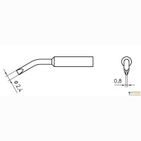 Weller XNT BX (T0054488299). Жало паяльное 2,4 мм клиновидное изогнутое