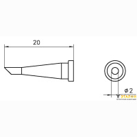 Weller LT 22CP (T0054440873). Жало паяльное 2,0 мм коническое со скосом