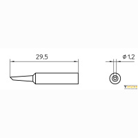Weller XNT 4 (T0054485599). Жало паяльное 1,2 мм коническое со скосом