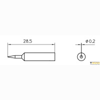 Weller XNT 1S (T0054485299). Жало паяльное 0,2 мм коническое прямое