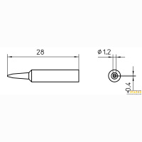 Weller XNT K (T0054486099). Жало паяльное 1,2 мм клиновидное прямое