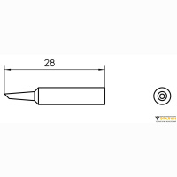 Weller XNT F 45° (T0054488799). Жало паяльное 1,2 мм коническое со скосом