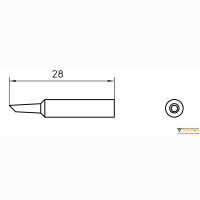 Weller XNT AA 45&deg; (T0054488499). Жало паяльное 1,6 мм коническое со скосом