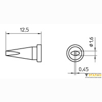 Weller LT ASL (T0054451699). Жало паяльное 1,6 мм клиновидное