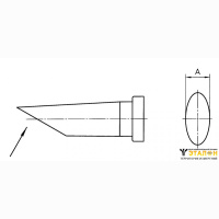 Weller LT AA 60° (T0054448799). Жало паяльное 1,6 мм коническое со скосом