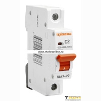 Автоматический выключатель ВА47-29 1п 2А 6кА Texenergo хар-ка С