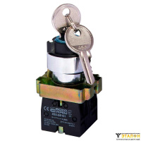 Кнопка поворотная XB2-BG03 3-х позиционная (с ключом)