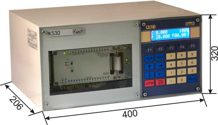 Габаритные размеры устройства К530-02